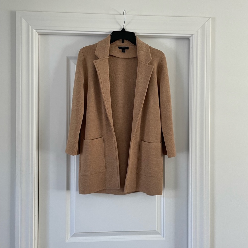 Tan Open Front Cardigan